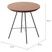 MESA LATERAL REDONDA 45 CM MID CENTURY - NOZES/PRETO - Foto 2