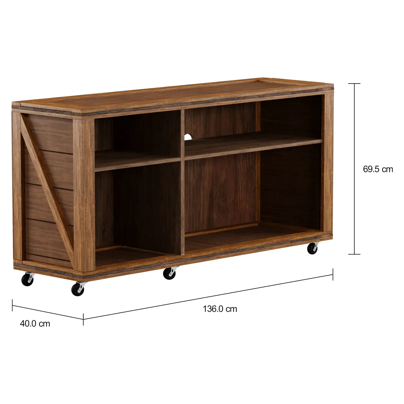 ESTANTE/RACK 1,36 M X 40 CM CRATES - ENCERADO CASTANHO - Foto 2