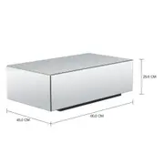 MESA DE CENTRO 80 CM X 45 CM WORLD-IN - PRATA - Foto 2