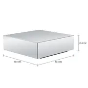 MESA DE CENTRO 80 CM X 80 CM WORLD-IN - PRATA - Foto 2