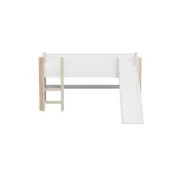CAMA DE SOLTEIRO COM ESCORREGADOR 78 CM PIN PLAY - BRANCO/NATURAL WASHED - Foto 1