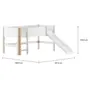 CAMA DE SOLTEIRO COM ESCORREGADOR 78 CM PIN PLAY - BRANCO/NATURAL WASHED - Foto 2