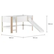CAMA DE SOLTEIRO COM ESCORREGADOR 78 CM PIN PLAY - BRANCO/NATURAL WASHED - Foto 2