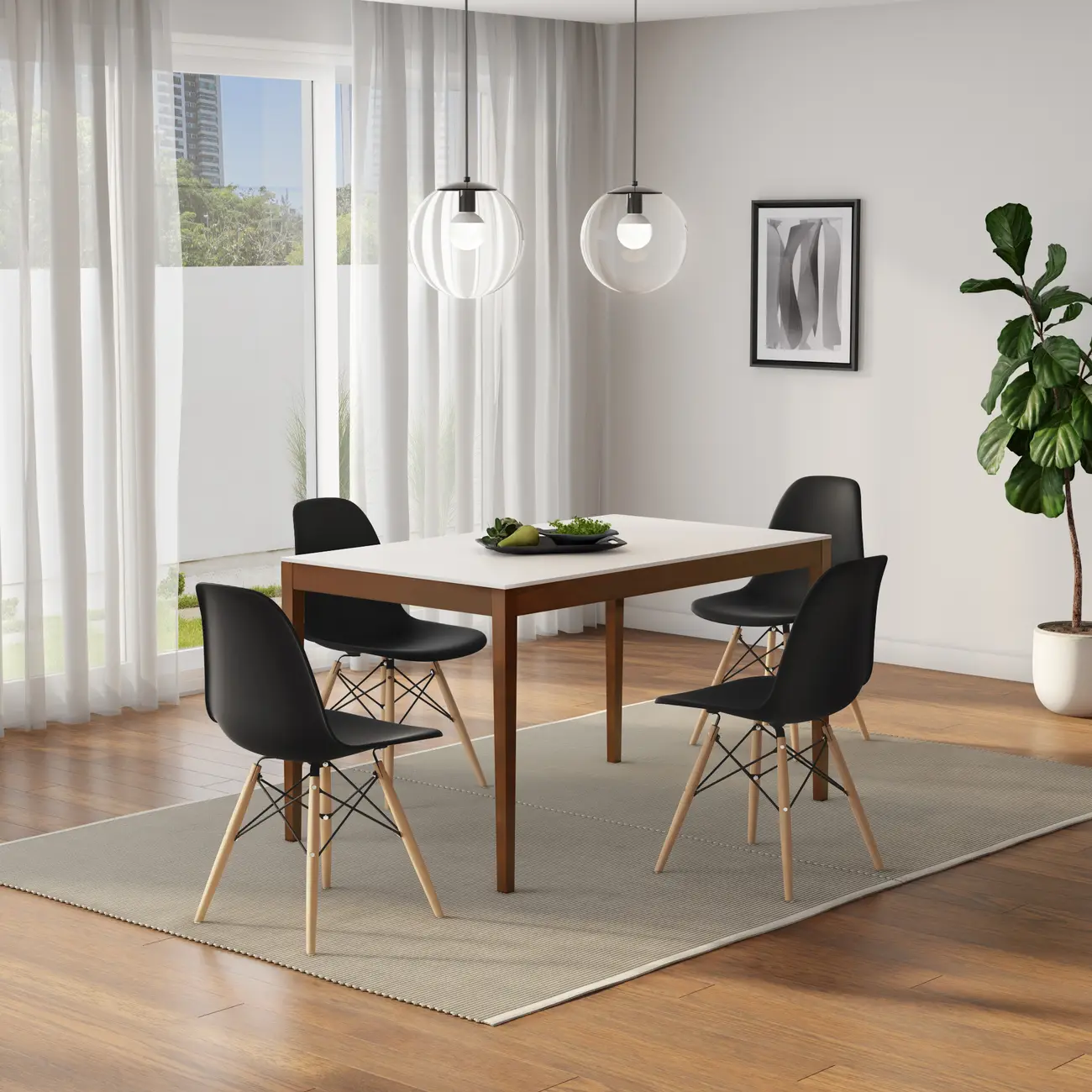 MESA 1,35 M X 80 CM NOAH - NOZES/BRANCO - Foto 3