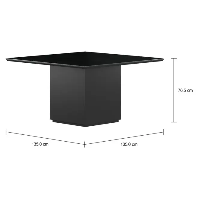 MESA DE JANTAR 1,35 M X 1,35 M FLOAT - PRETO/PRETO - Foto 3