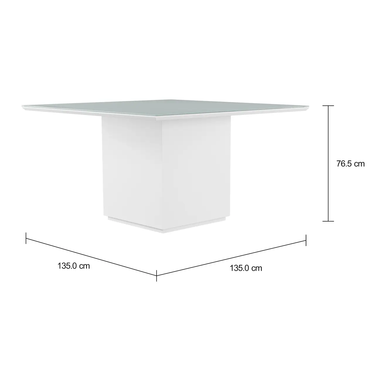 MESA DE JANTAR 1,35 M X 1,35 M FLOAT - BRANCO/BRANCO - Foto 4
