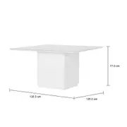 MESA DE JANTAR 1,35 M X 1,35 M FLOAT - BRANCO/BRANCO - Foto 3