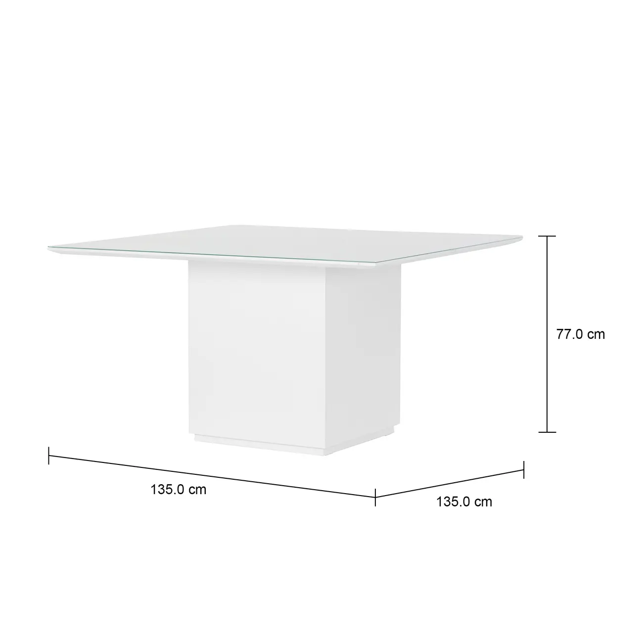 MESA DE JANTAR 1,35 M X 1,35 M FLOAT - BRANCO/BRANCO - Foto 3