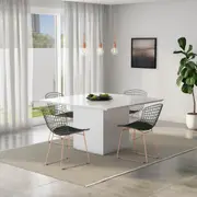 MESA DE JANTAR 1,35 M X 1,35 M FLOAT - BRANCO/BRANCO - Foto 5