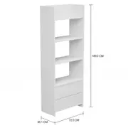 ESTANTE 2 GAVETAS 72 CM X 1,89 M MINCE - BRANCO - Foto 2