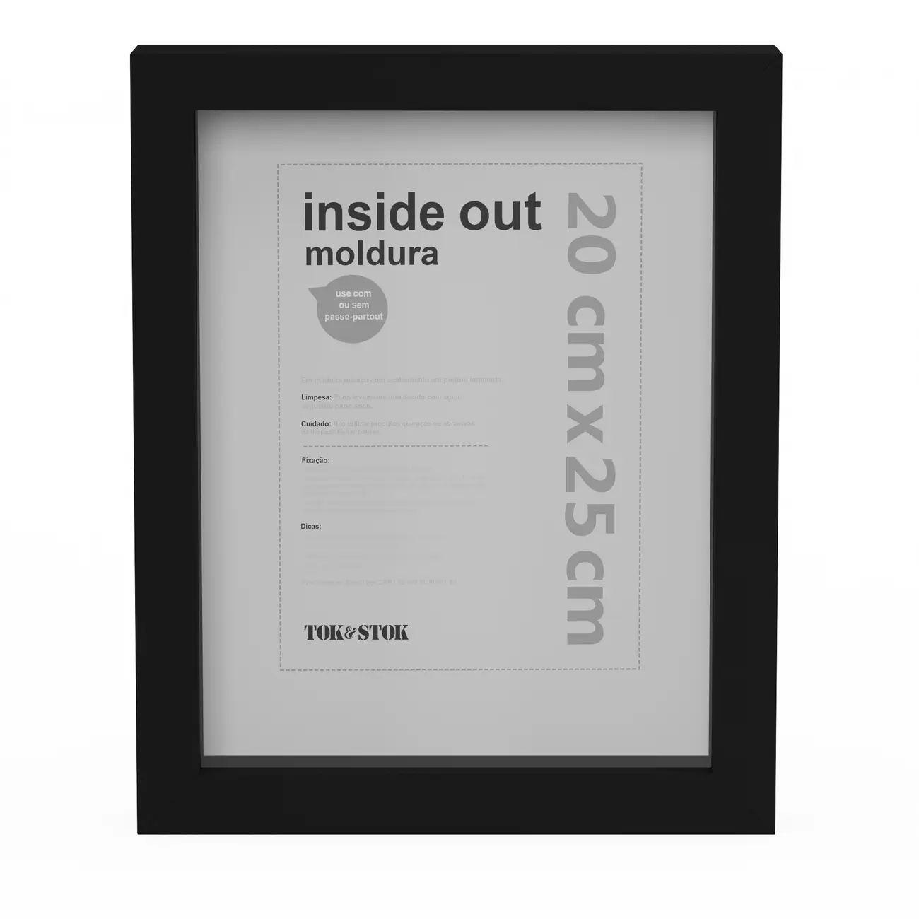 KIT MOLDURA 20 CM X 25 CM INSIDE OUT - PRETO - Foto 1