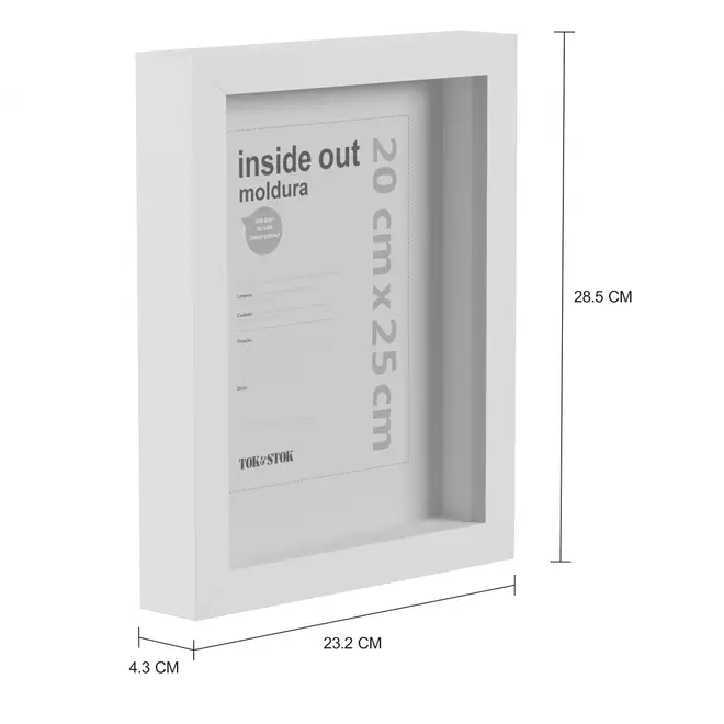 KIT MOLDURA 20 CM X 25 CM INSIDE OUT - BRANCO - Foto 2