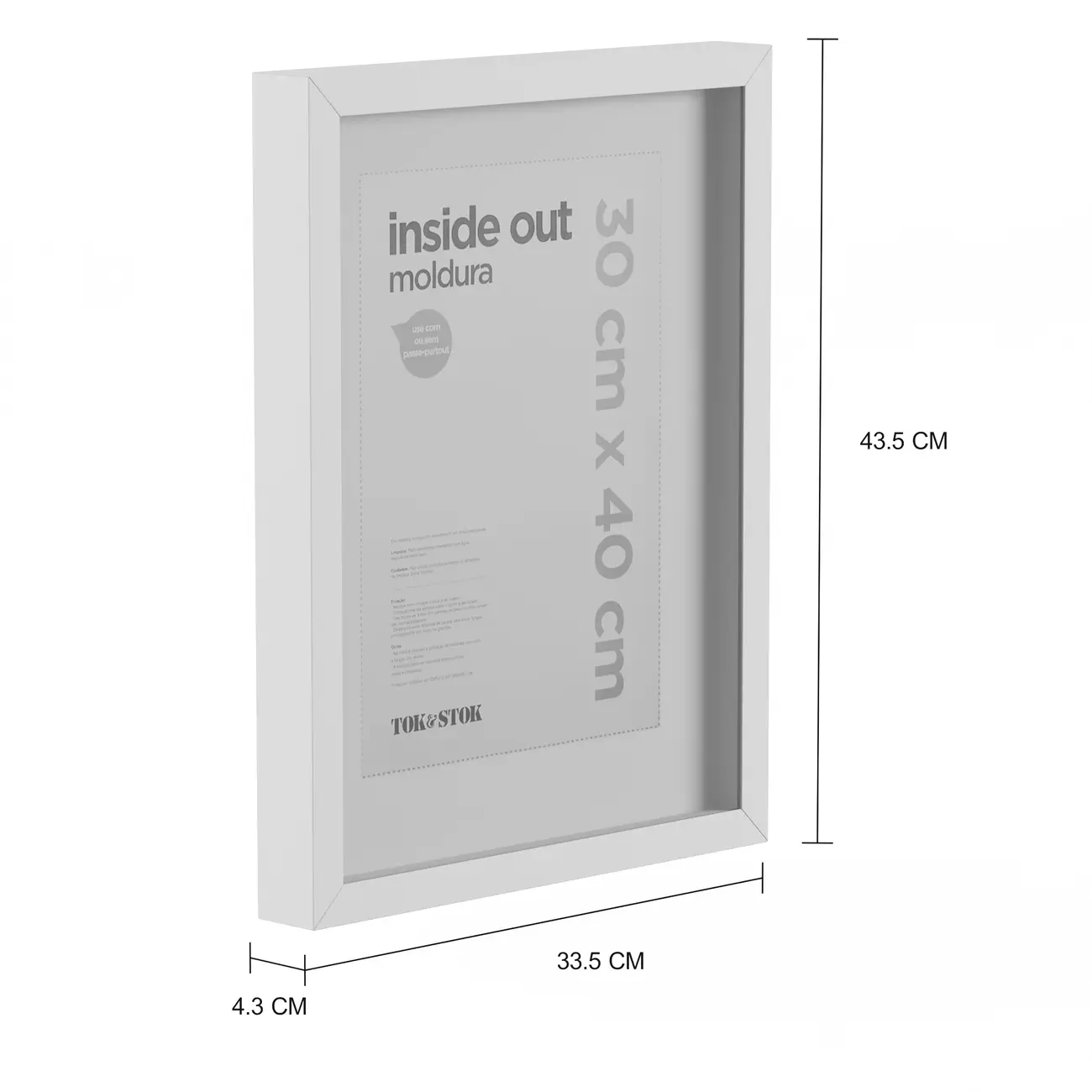KIT MOLDURA 30 CM X 40 CM INSIDE OUT - BRANCO - Foto 2
