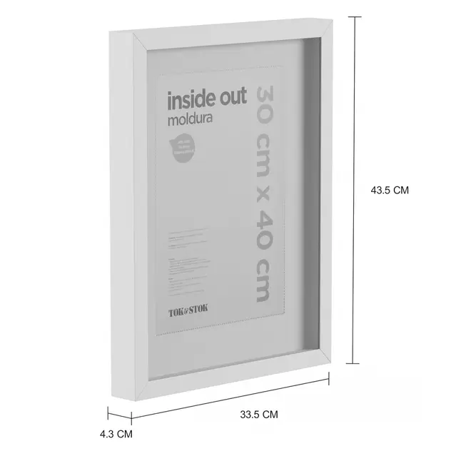 KIT MOLDURA 30 CM X 40 CM INSIDE OUT - BRANCO - Foto 2