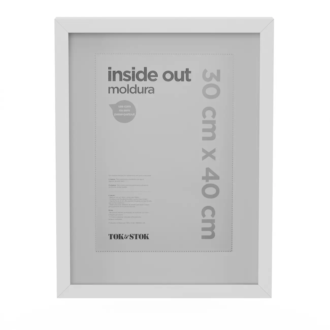 KIT MOLDURA 30 CM X 40 CM INSIDE OUT - BRANCO - Foto 1