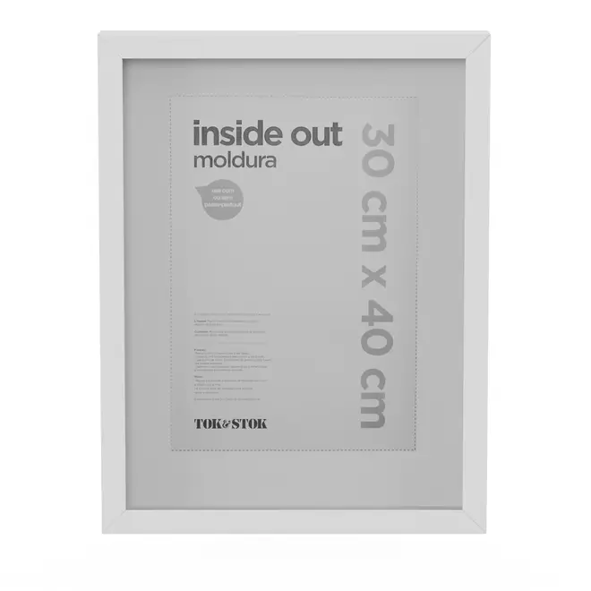 KIT MOLDURA 30 CM X 40 CM INSIDE OUT - BRANCO - Foto 1