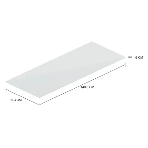 Imagem com medidas do produto TAMPO DE MESA VIDRO 6 MM X 1,40 M X 55 CM VETRO