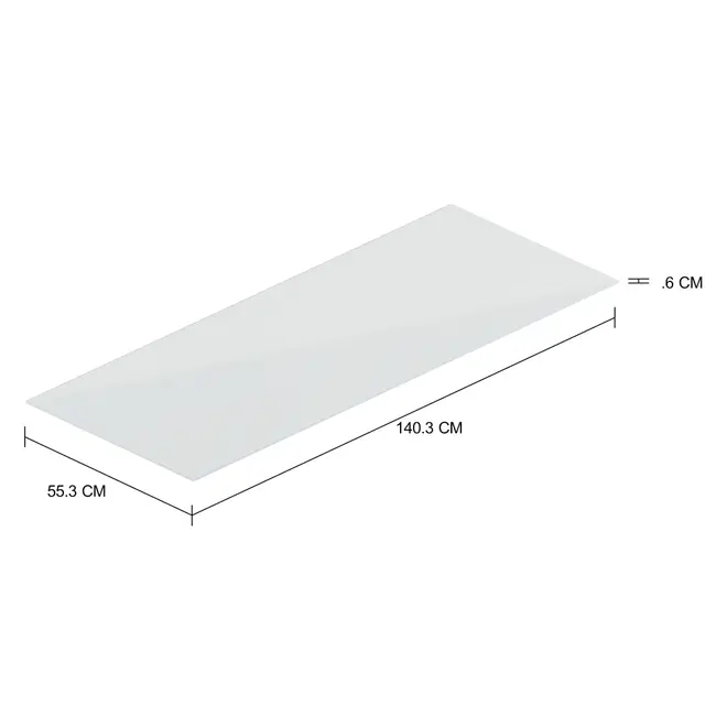 TAMPO DE MESA VIDRO 6 MM X 1,40 M X 55 CM VETRO - BRANCO - Foto 2