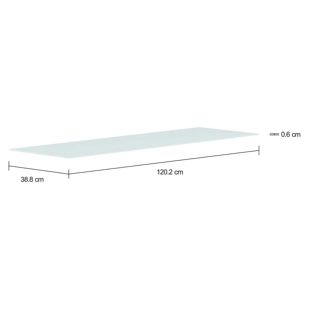 TAMPO DE APARADOR VIDRO 6 MM X 1,20 M X 38 CM VETRO - BRANCO - Foto 2