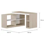 MESA COM BALCÃO 1,36 M X 1,36 M START UP - NEW OAK/BRANCO - Foto 2