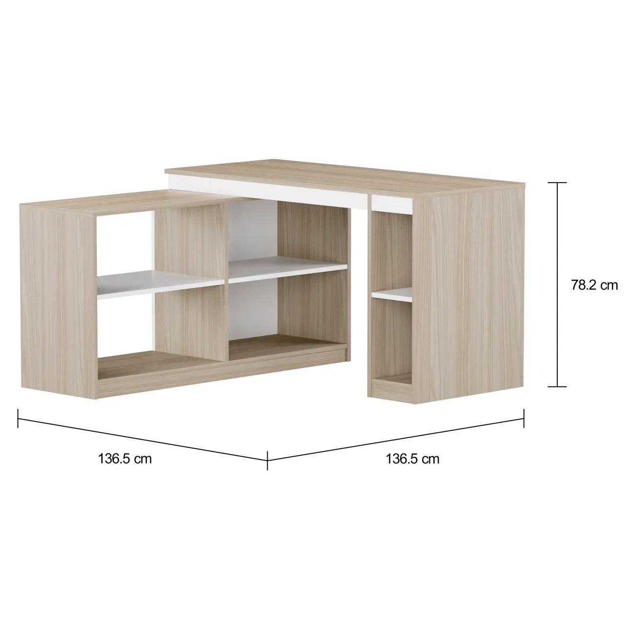MESA COM BALCÃO 1,36 M X 1,36 M START UP - NEW OAK/BRANCO - Foto 2