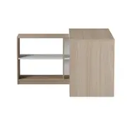 MESA COM BALCÃO 1,36 M X 1,36 M START UP - NEW OAK/BRANCO - Foto 1