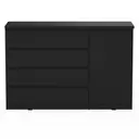 PRETO - CÔMODA 4 GAVETAS/1 PORTA 1,35M X 45 CM MINCE