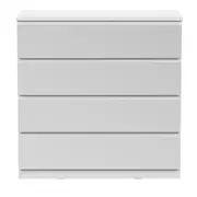 CÔMODA 4 GAVETAS 90 CM X 45 CM MINCE - BRANCO/PRATA - Foto 1