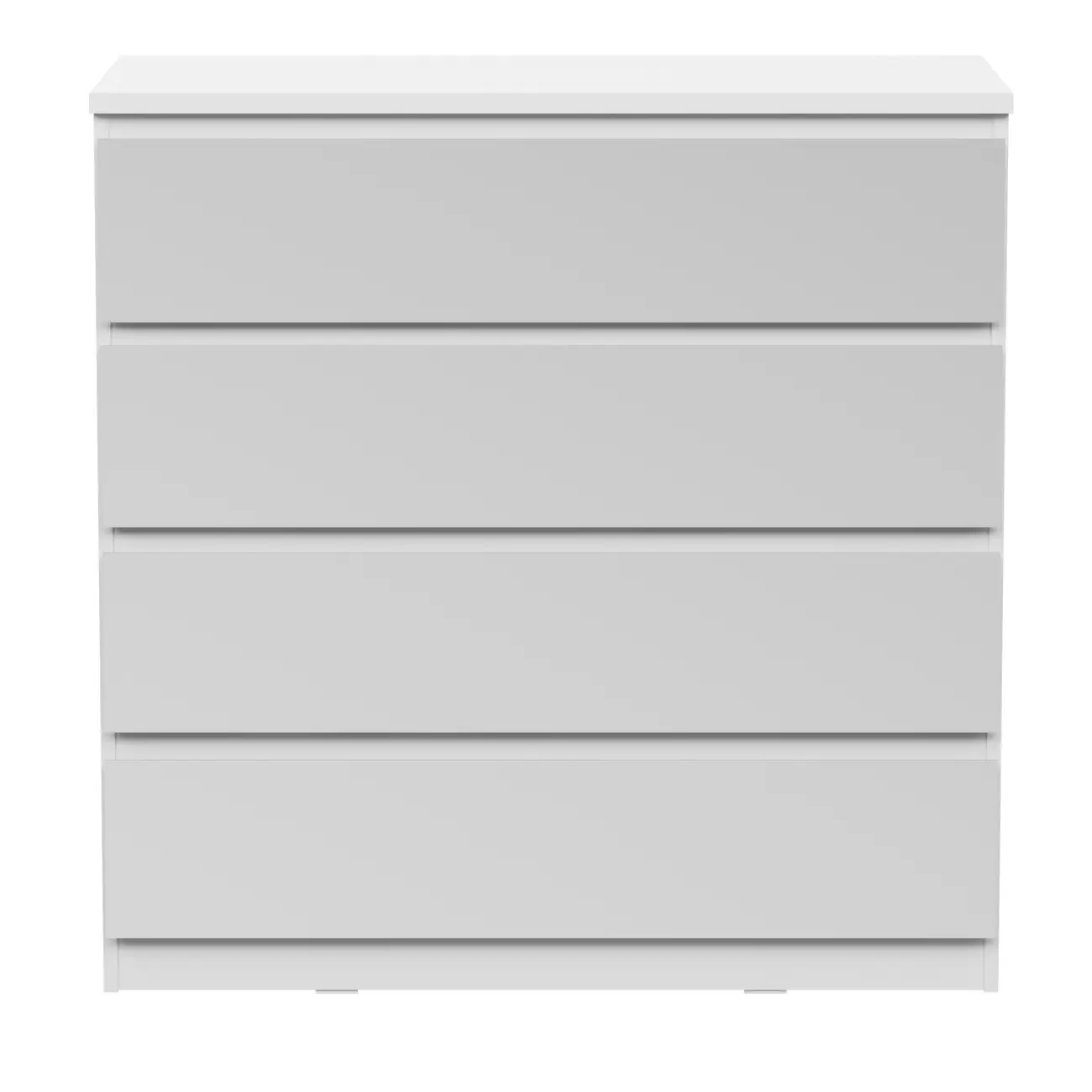 CÔMODA 4 GAVETAS 90 CM X 45 CM MINCE - BRANCO/PRATA - Foto 1