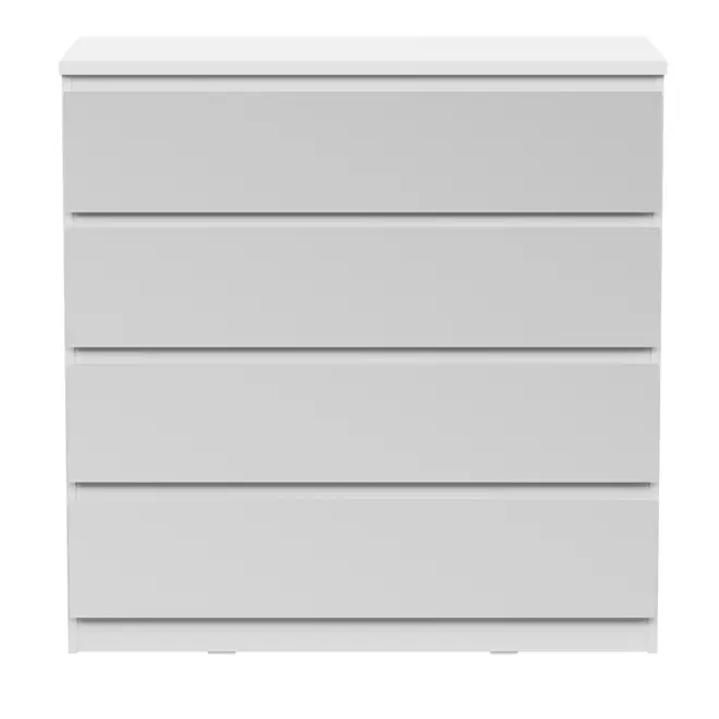 CÔMODA 4 GAVETAS 90 CM X 45 CM MINCE - BRANCO/PRATA - Foto 1