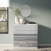 CÔMODA 4 GAVETAS 90 CM X 45 CM MINCE - BRANCO/PRATA - Foto 5