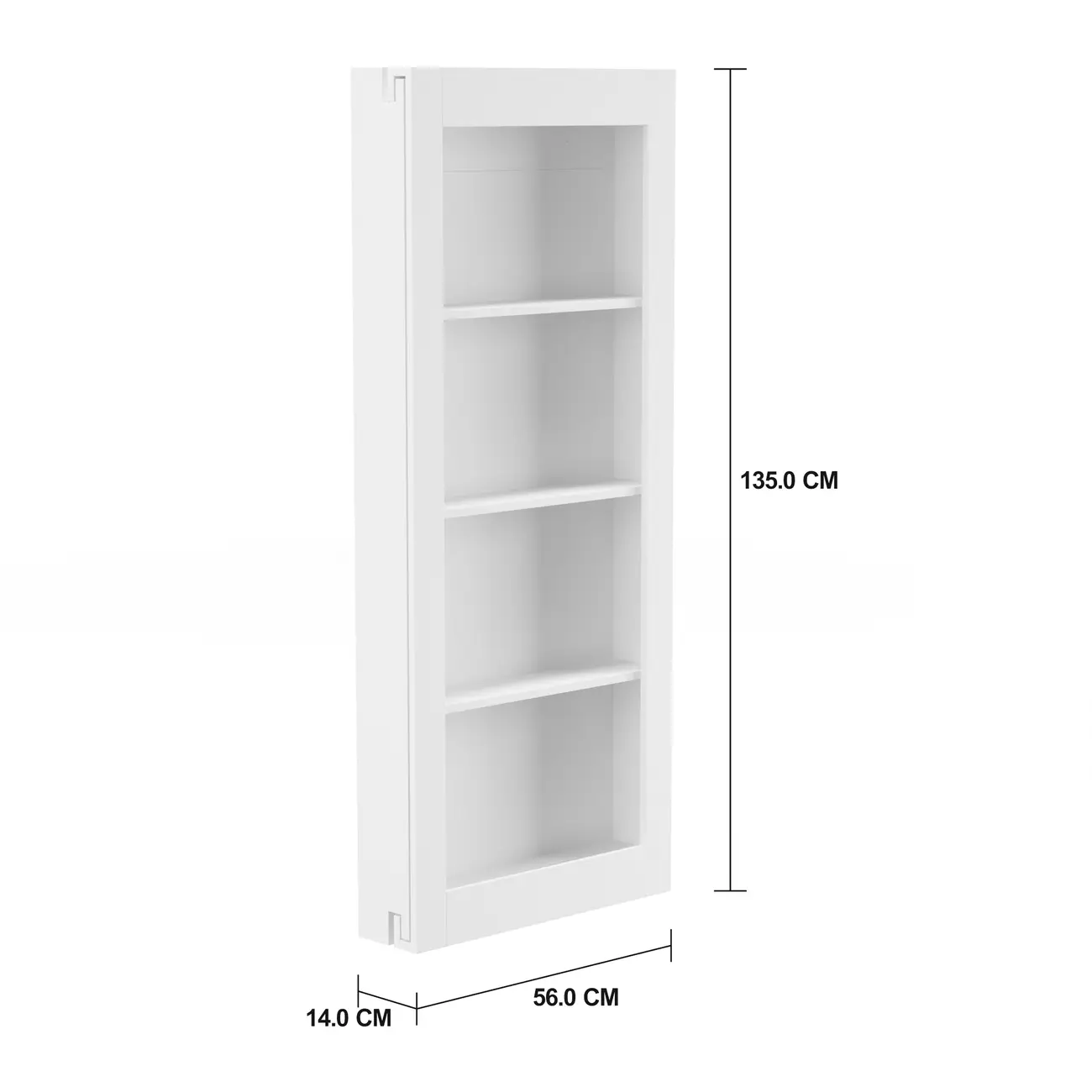 CRISTALEIRA PARA PAREDE 56 CM X 1,35 M WALLBAR - BRANCO/INCOLOR - Foto 10