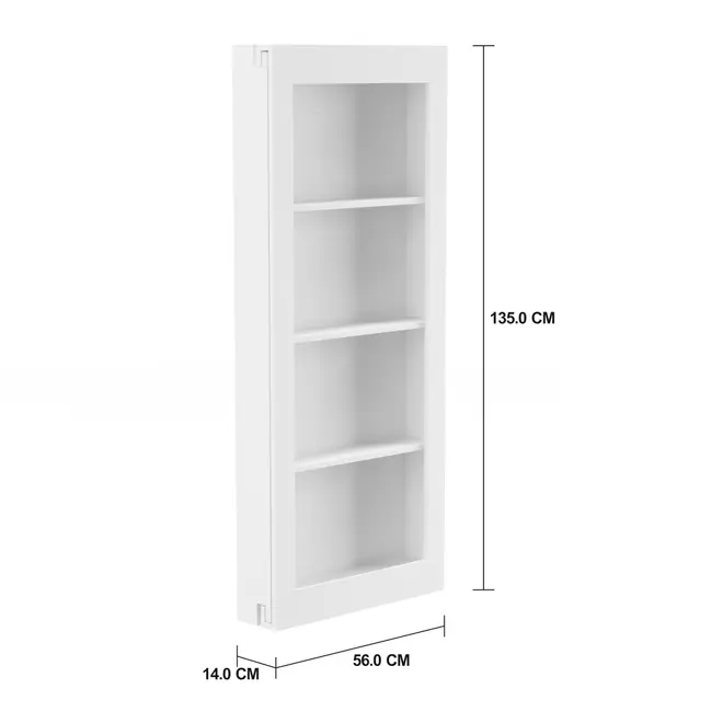 CRISTALEIRA PARA PAREDE 56 CM X 1,35 M WALLBAR - BRANCO/INCOLOR - Foto 10