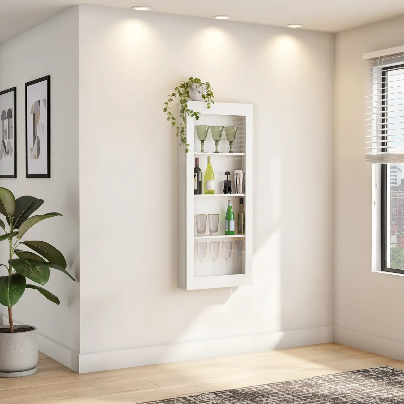 CRISTALEIRA PARA PAREDE 56 CM X 1,35 M WALLBAR - BRANCO/INCOLOR - Foto 11