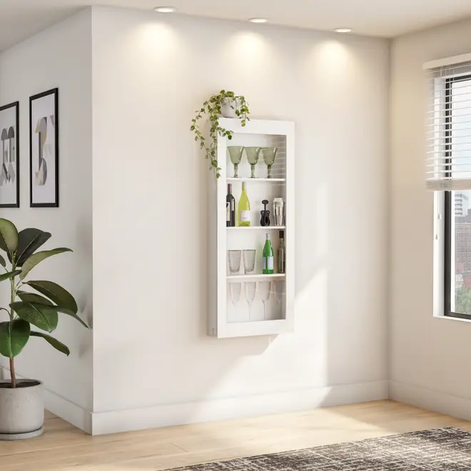 CRISTALEIRA PARA PAREDE 56 CM X 1,35 M WALLBAR - BRANCO/INCOLOR - Foto 11
