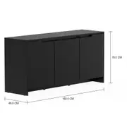 BUFFET 3 PORTAS/1 GAVETA 1,60 M X 46 CM INDOOR - PRETO - Foto 4