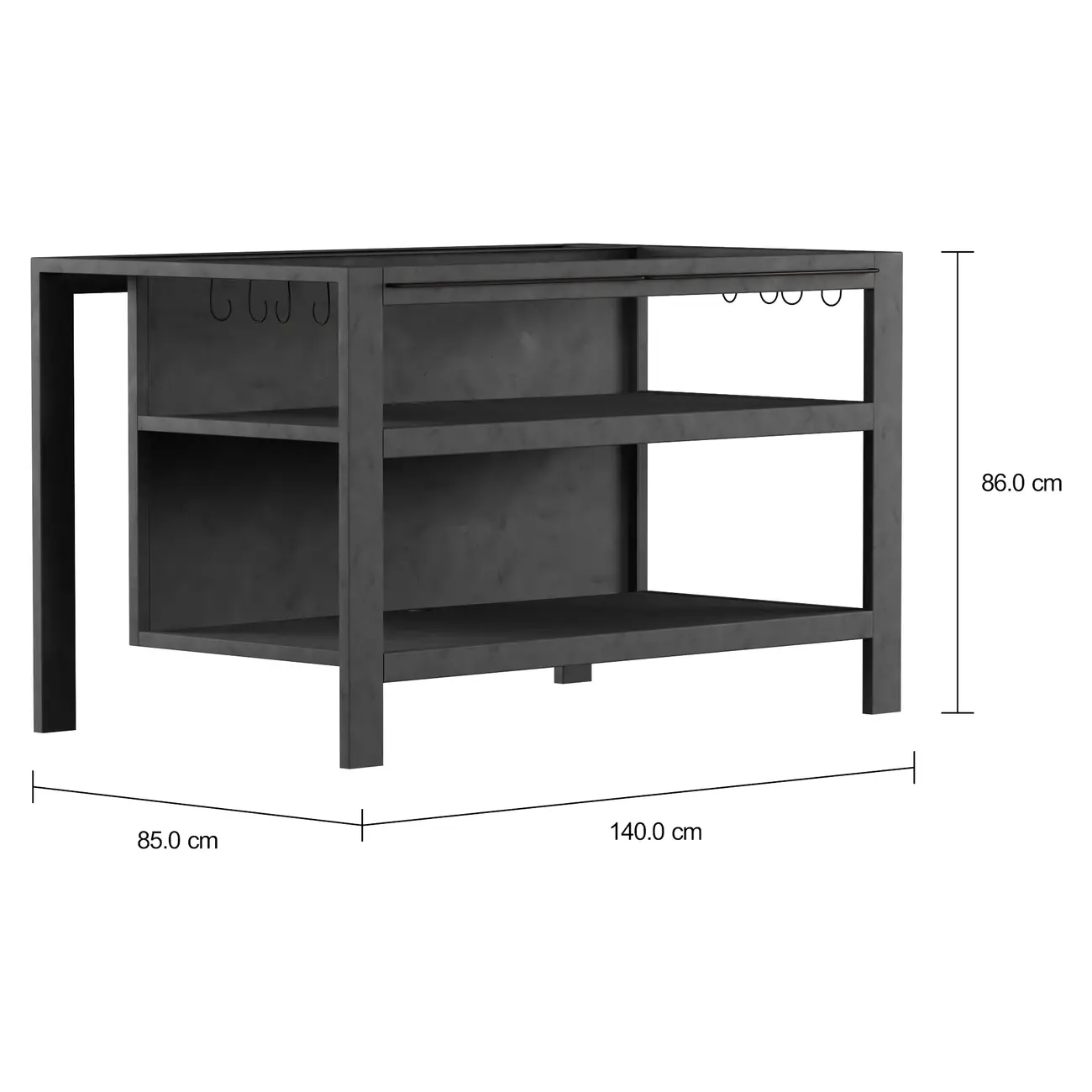 ESTRUTURA DE BALCÃO DE COZINHA 1,40 M X 85 CM BRÁS - GRAFITE FOSFATIZADO - Foto 2
