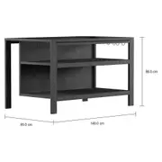 ESTRUTURA DE BALCÃO DE COZINHA 1,40 M X 85 CM BRÁS - GRAFITE FOSFATIZADO - Foto 2