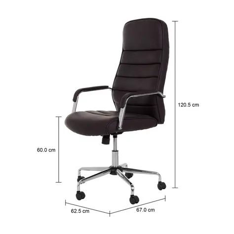 Imagem com medidas do produto DANZ CADEIRA EXECUTIVA ALTA