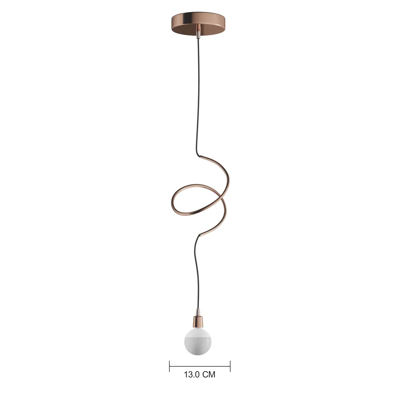LUMINÁRIA DE TETO CURLY - COBRE/PRETO - Foto 2