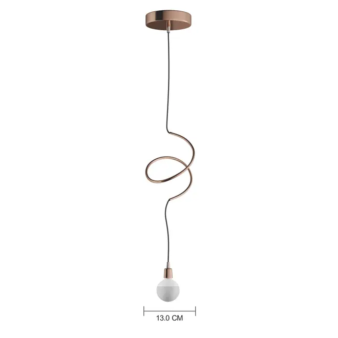 LUMINÁRIA DE TETO CURLY - COBRE/PRETO - Foto 2