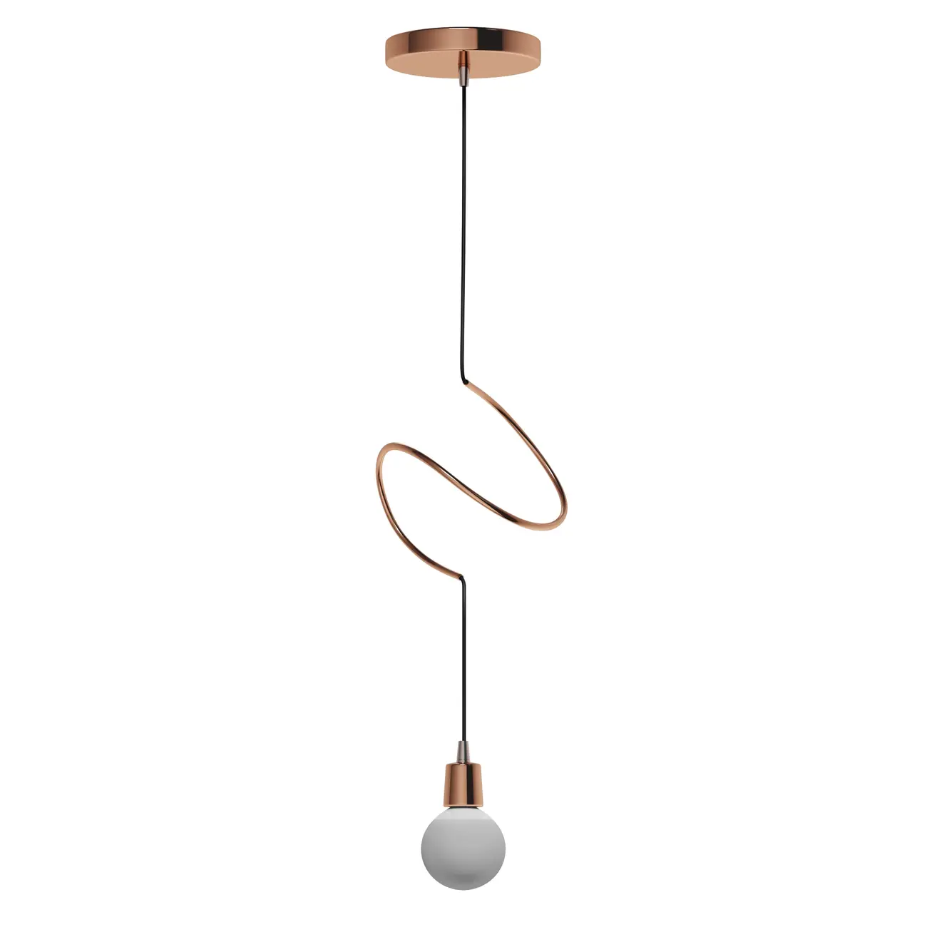 LUMINÁRIA DE TETO CURLY - COBRE/PRETO - Foto 1