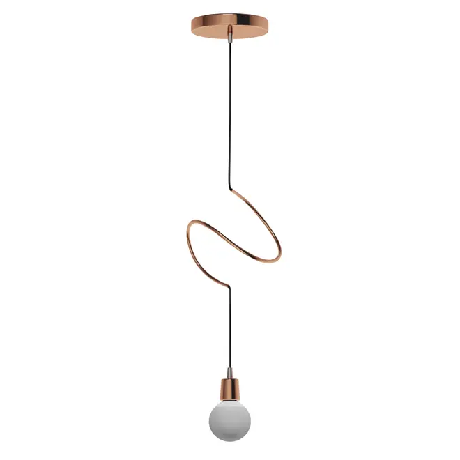 LUMINÁRIA DE TETO CURLY - COBRE/PRETO - Foto 1