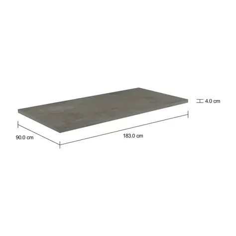 Imagem com medidas do produto TAMPO DE MESA 1,83 M X 90 CM ARAMIS BETON