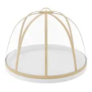 COBRE-BOLO 34 CM KAMALI - FIBRA NATURAL/BRANCO - Foto 1