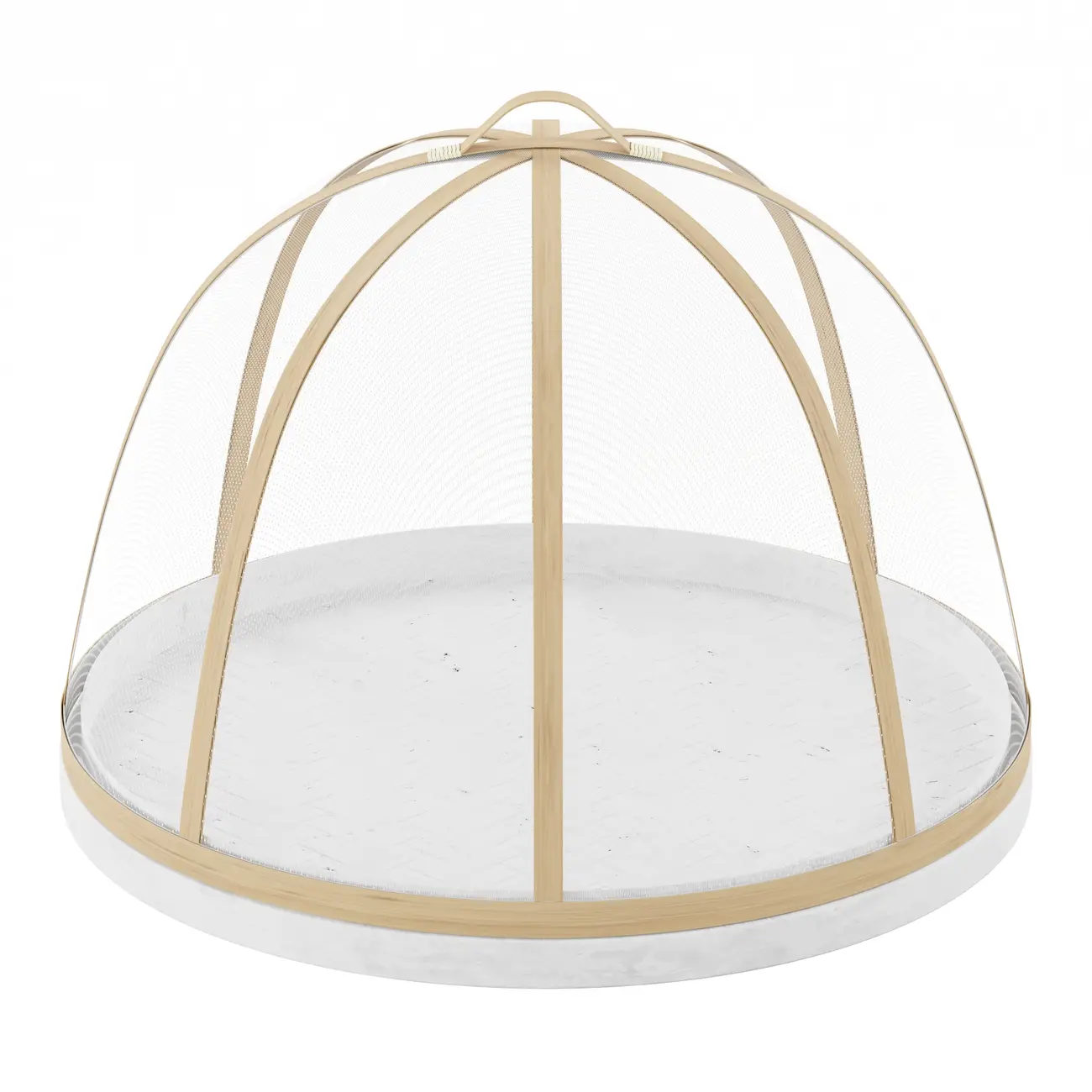 COBRE-BOLO 34 CM KAMALI - FIBRA NATURAL/BRANCO - Foto 1