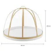 COBRE-BOLO 34 CM KAMALI - FIBRA NATURAL/BRANCO - Foto 2