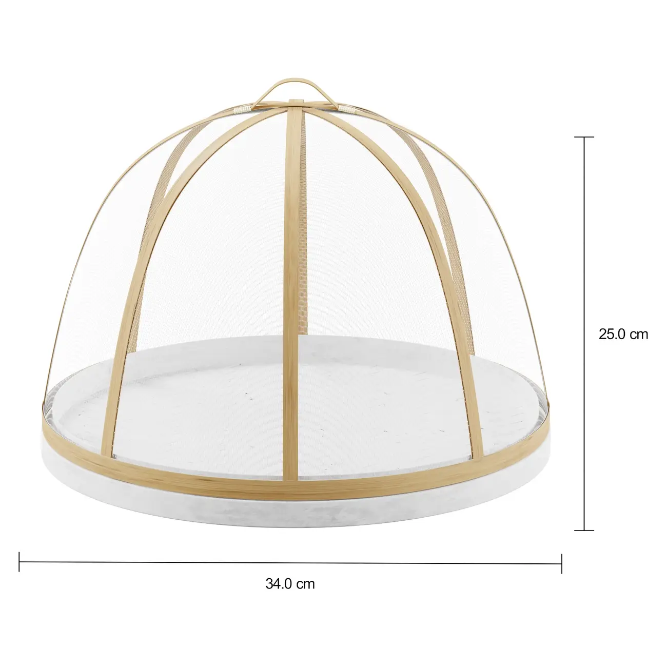 COBRE-BOLO 34 CM KAMALI - FIBRA NATURAL/BRANCO - Foto 2