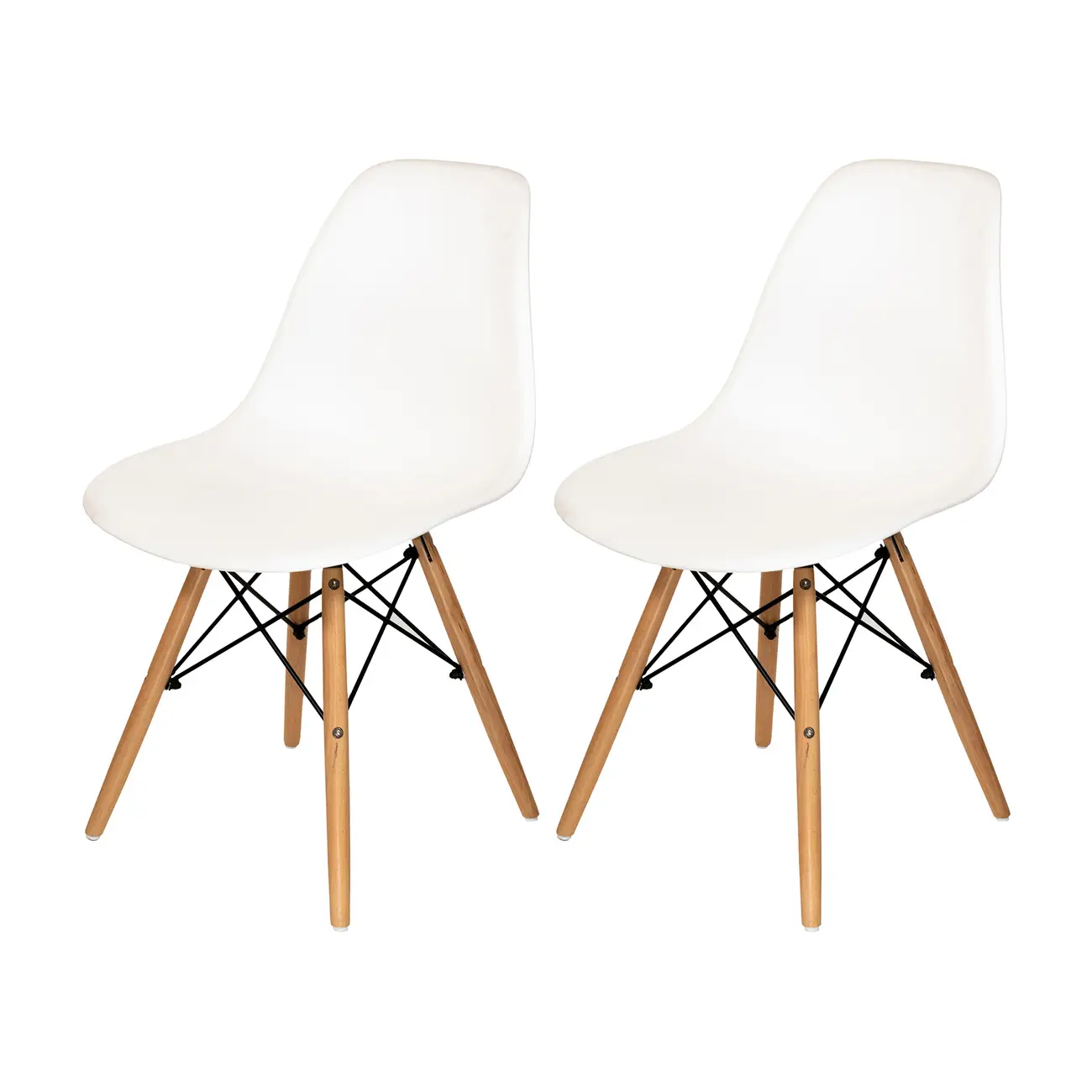 CONJUNTO COM 2 CADEIRAS EASY WOOD - FAIA/BRANCO - Foto 1
