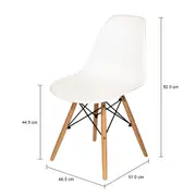 CONJUNTO COM 2 CADEIRAS EASY WOOD - FAIA/BRANCO - Foto 6